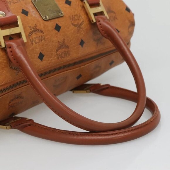 MCM Logogram Vicetos Hand Bag PVC Leather Brown Gold - Picture 7 of 15